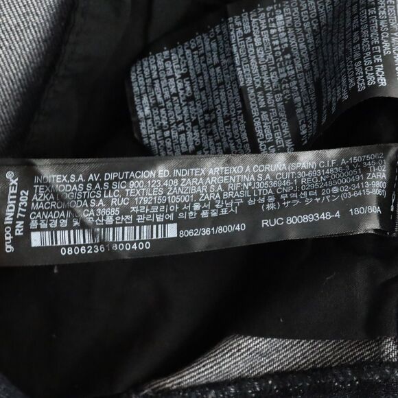 Zara Jeans Womens 31 Waist Baggy High Rise Tapered Leg Crop Blue Stretch Denim - Picture 13 of 14